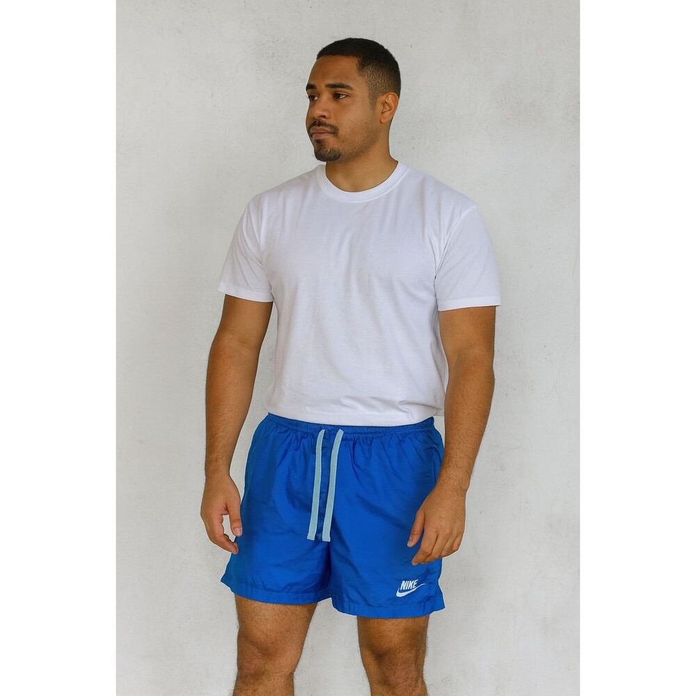 Nike Vintage Rare Sportswear Club Woven Track Shorts Nylon Colorblock Blue